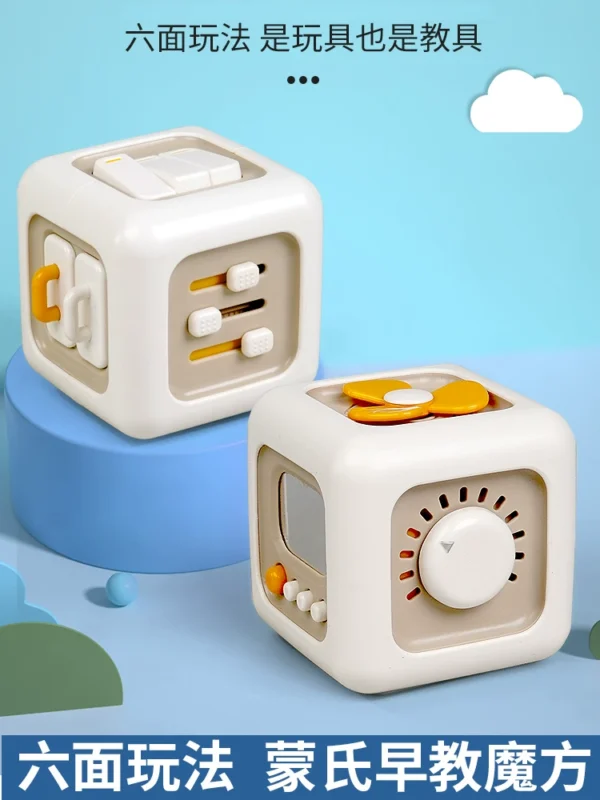 Baby toys 0-1 year old 2 Montessori early education education children 0 to 3 months 6 consuming baby's physical strength 12 hexahedral - 图片 2