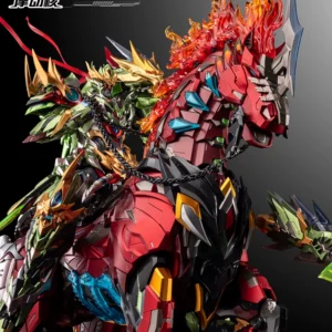 Motorized nuclear MNQ-XH09X Guan Yu Red Flame Fire Dragon Horse Mobile Finished Product Guochuang Mecha Model Spot