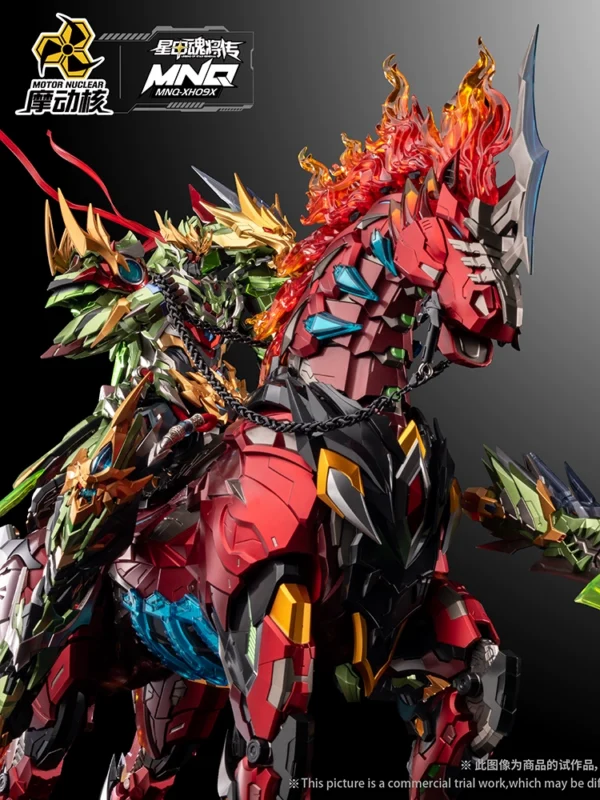 Motorized nuclear MNQ-XH09X Guan Yu Red Flame Fire Dragon Horse Mobile Finished Product Guochuang Mecha Model Spot
