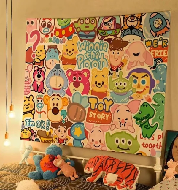 cartoon disco disco toy story background cloth dormitory hanging cloth kids buzz light year bedroom decoration background cloth